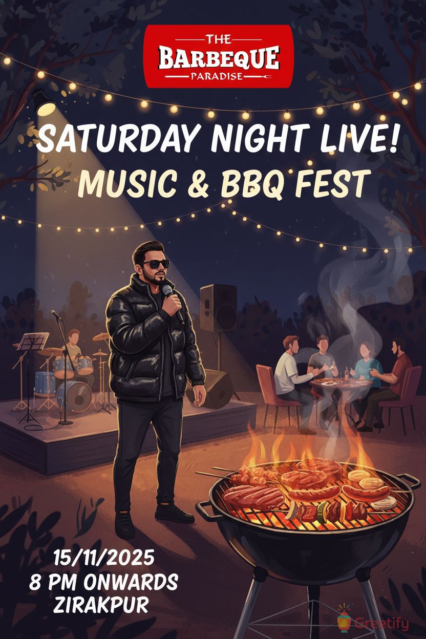 Professional business promotion greeting - The Barbeque Paradise